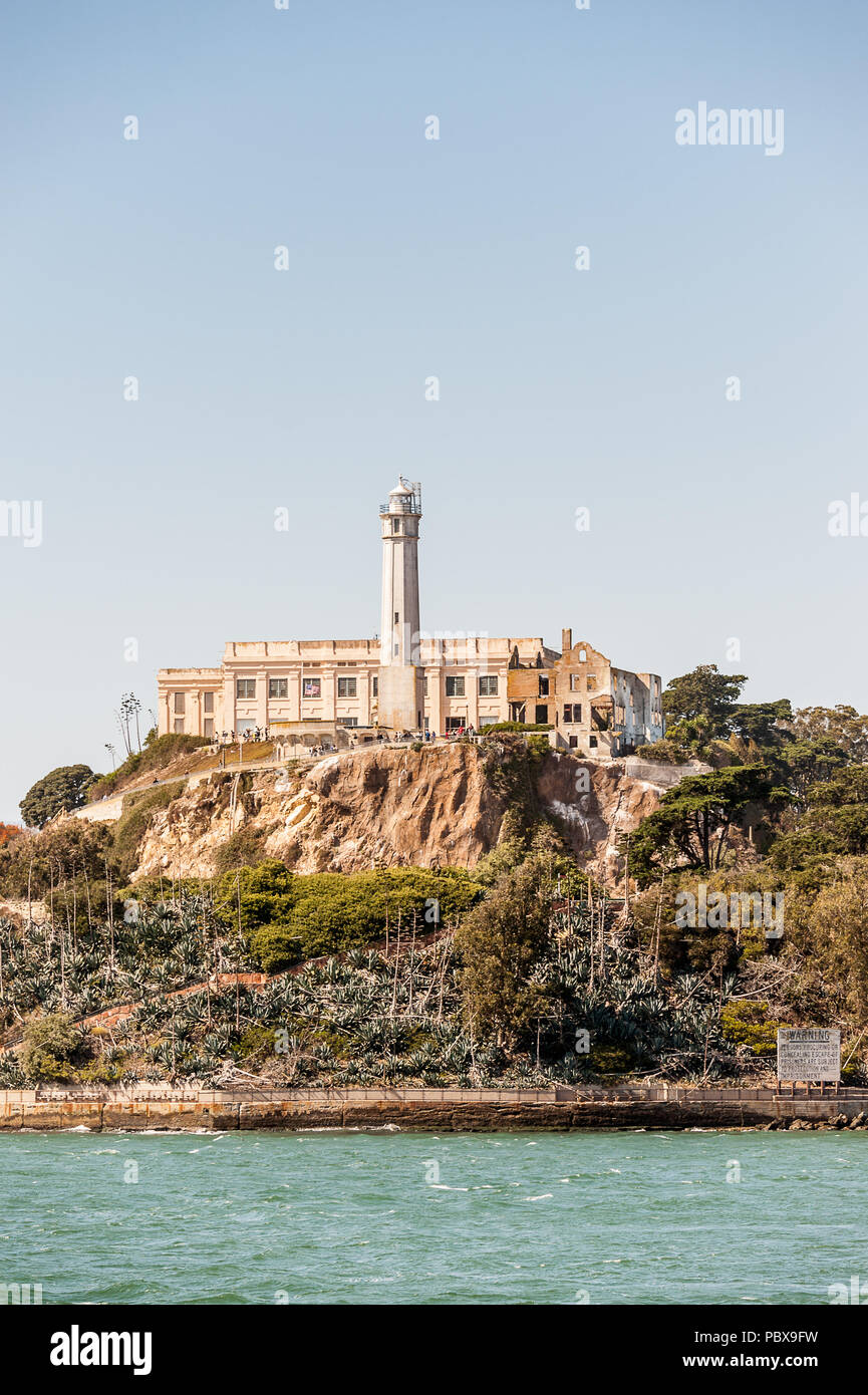 Alcatraz Island, location of the Alcatraz Federal Penitentiary, USA. It ...
