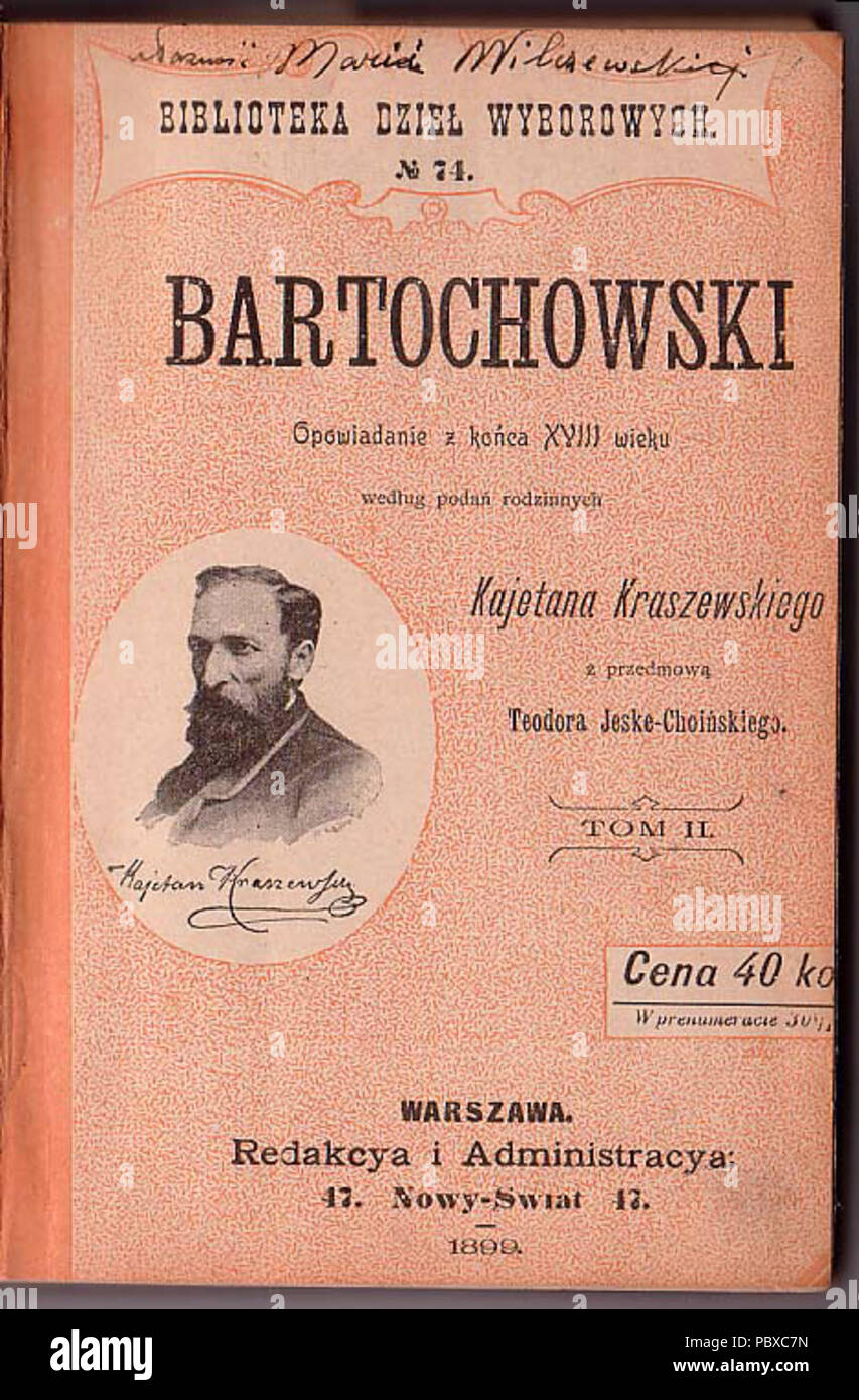 52 Kajetan Kraszewski — «Bartochowski» cover Stock Photo