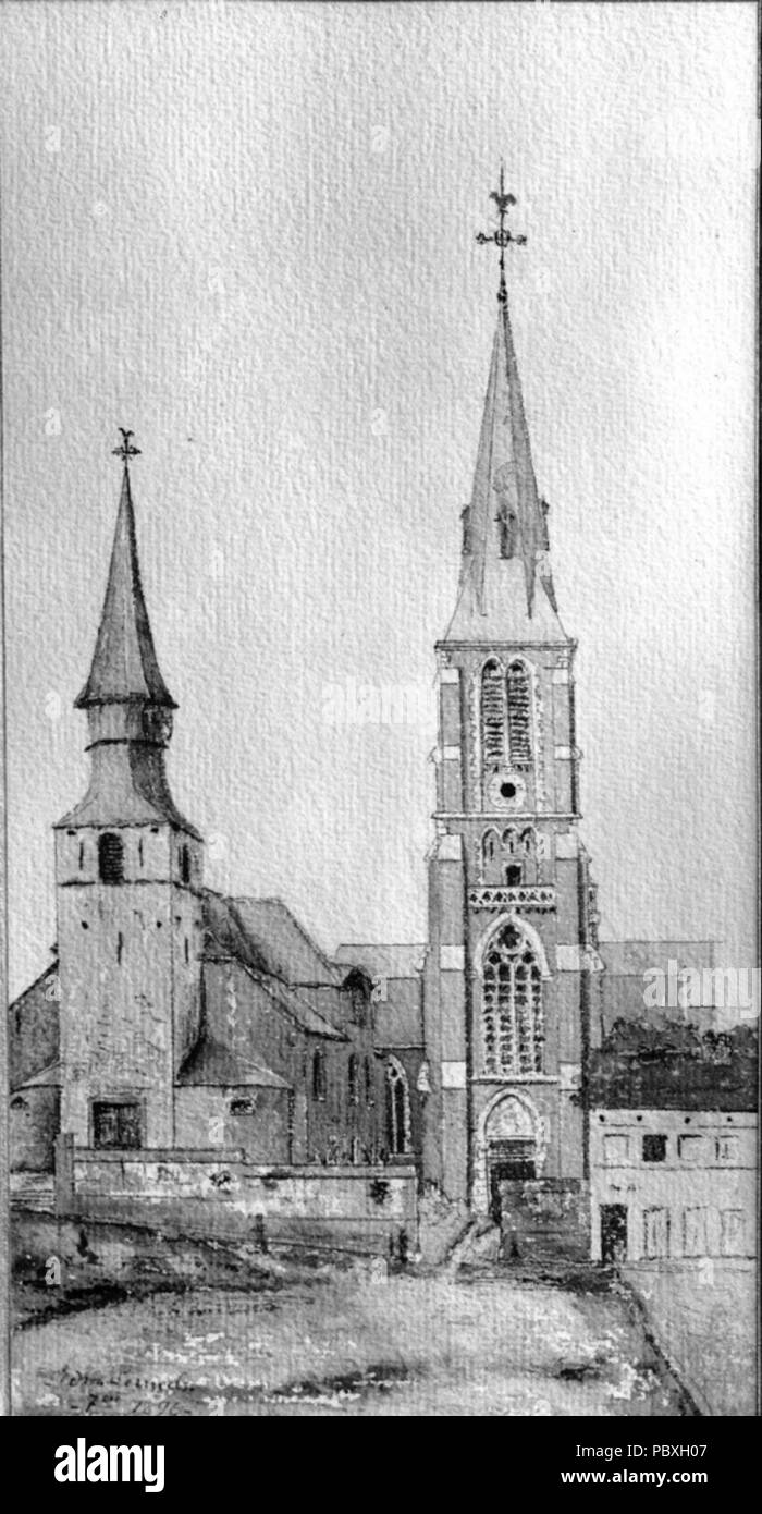 197 Etterbeek, eglises Ste Gertrude, 1885-1887 Stock Photo