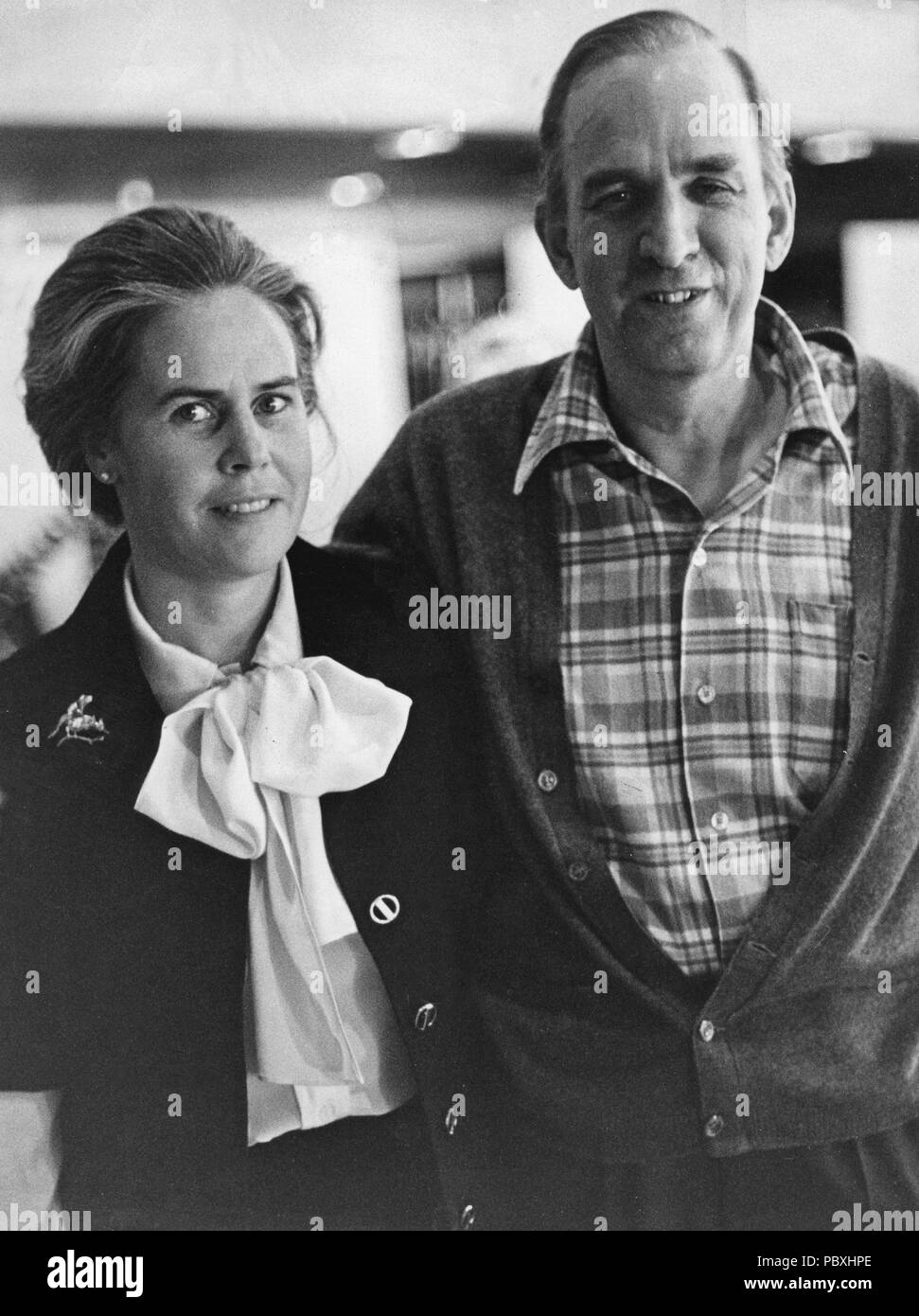Ingmar Bergman. 1918-2007.  Swedish film director. Pictured here  in Oslo Norway 1977 in connection with the presentation of his film Autumn Sonata which he wrote and directed. Here together with his wife Ingrid von Rosen. The film was shot in a film studio in Oslo and the dialoge and most of the crew and actors were Swedish. The film had it's premiere on October 8 1978. Stock Photo