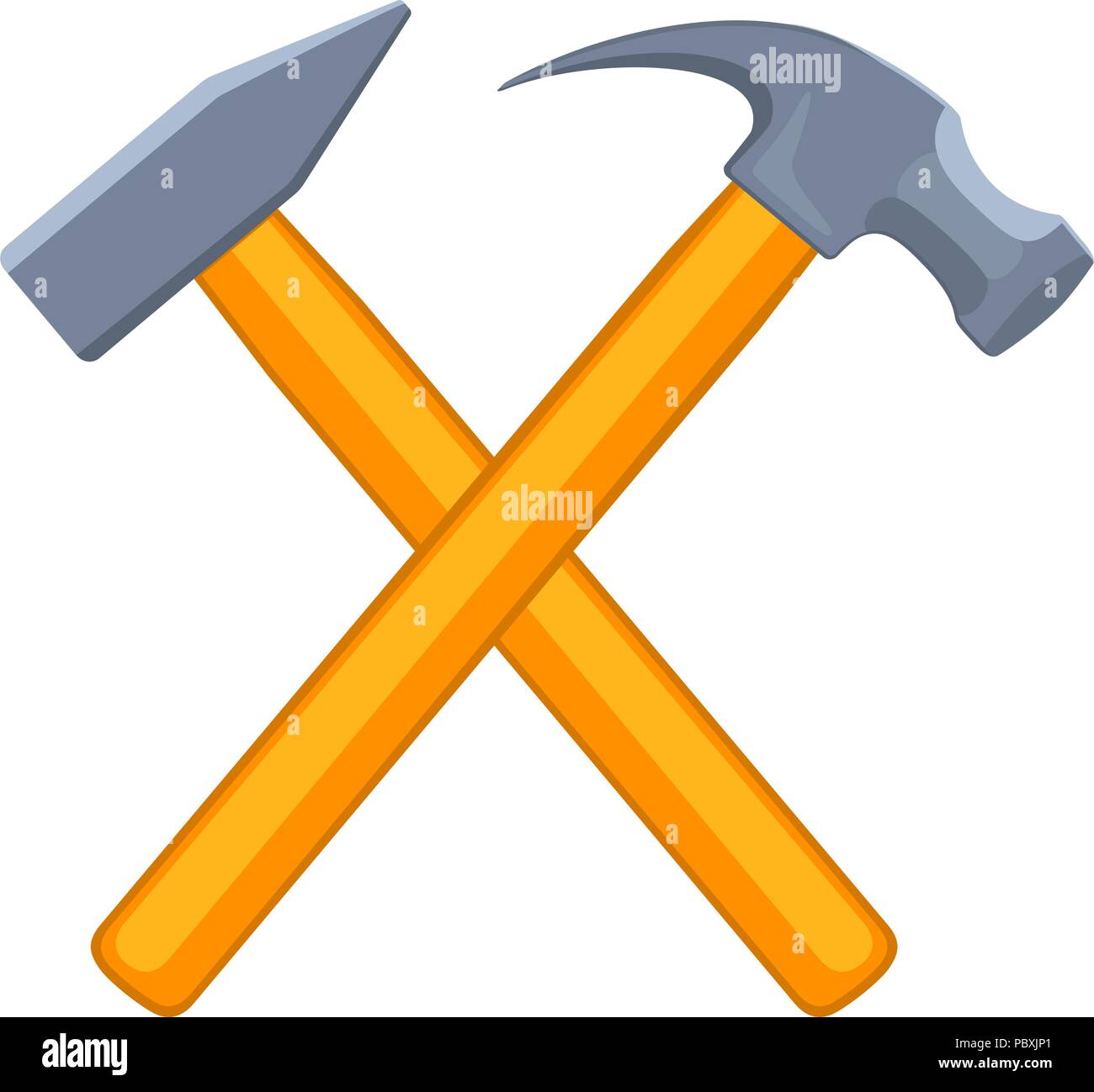 Colorful cartoon tow crossed hammers Stock Vector Image & Art Alamy