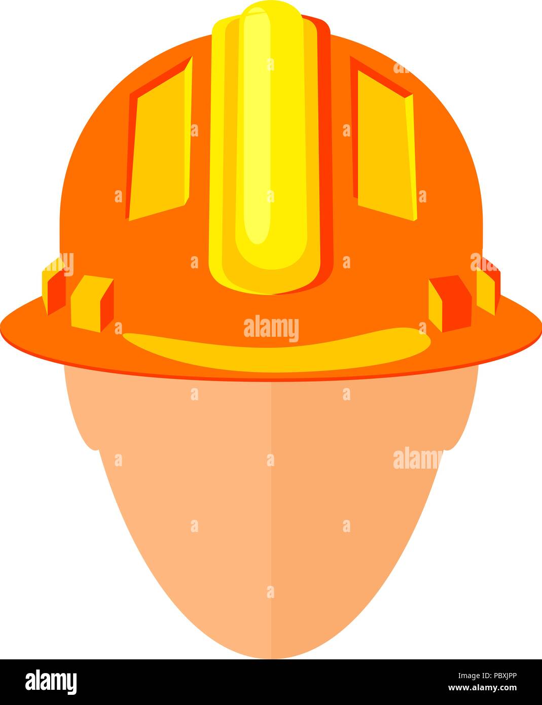 Colorful cartoon construction worker avatar Stock Vector