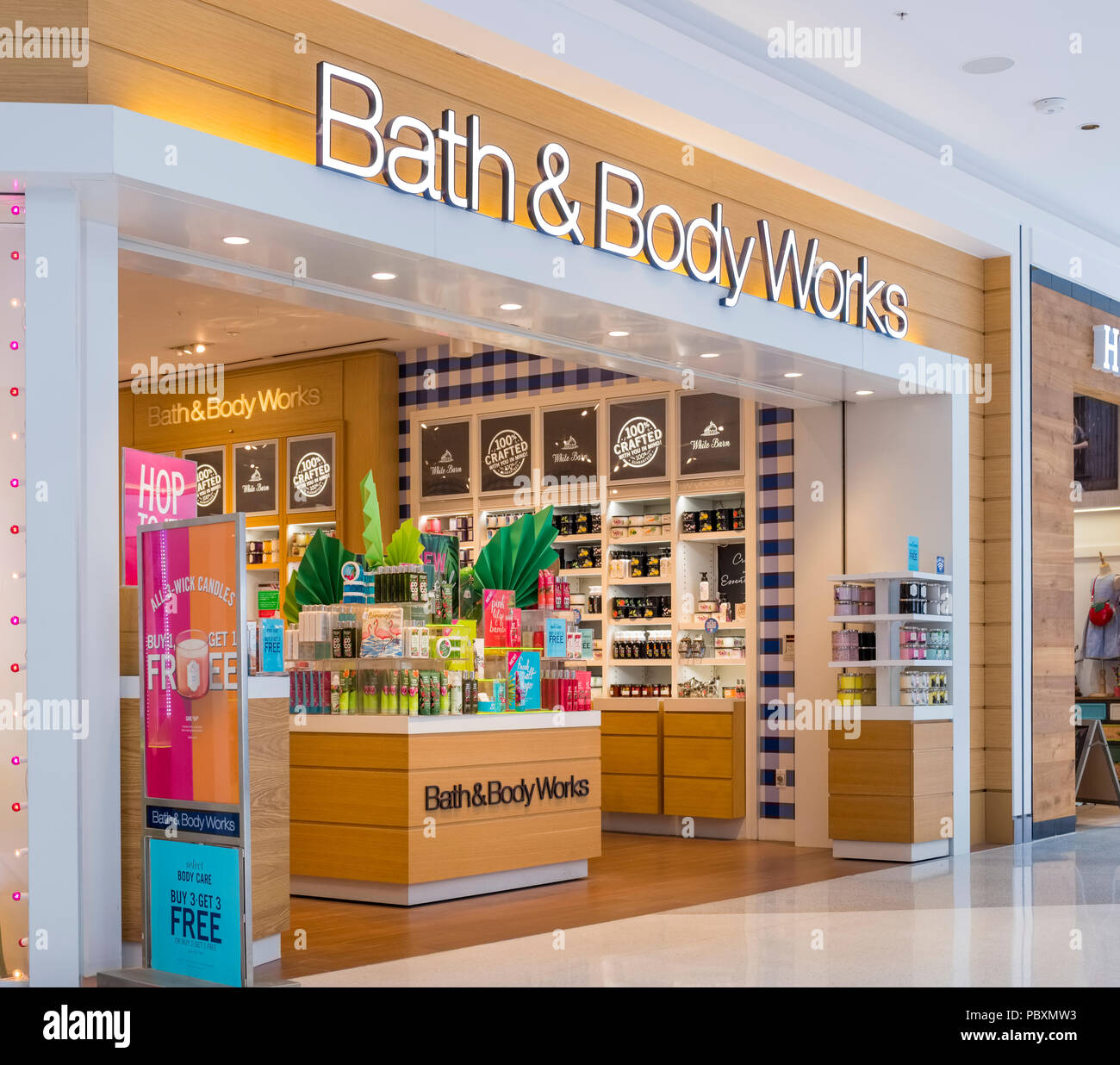 Atlanta capital of the U.S. state of Georgia, The Bath & Body Works store  in Lenox Square a shopping centre mall with well known brand name stores on  Stock Photo - Alamy