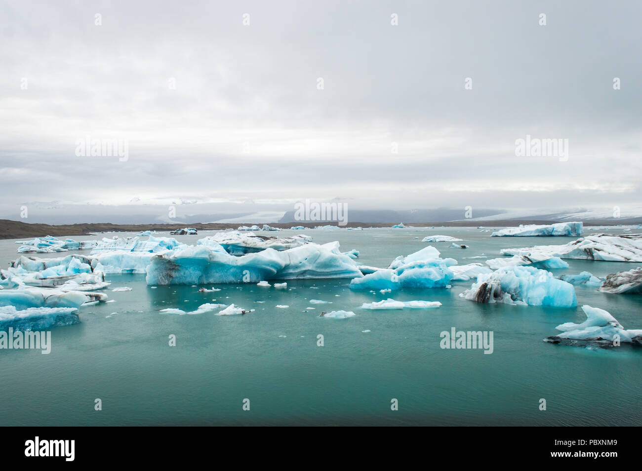 Icebergs in Jökulsárlón, a glacial lake in Iceland Stock Photo