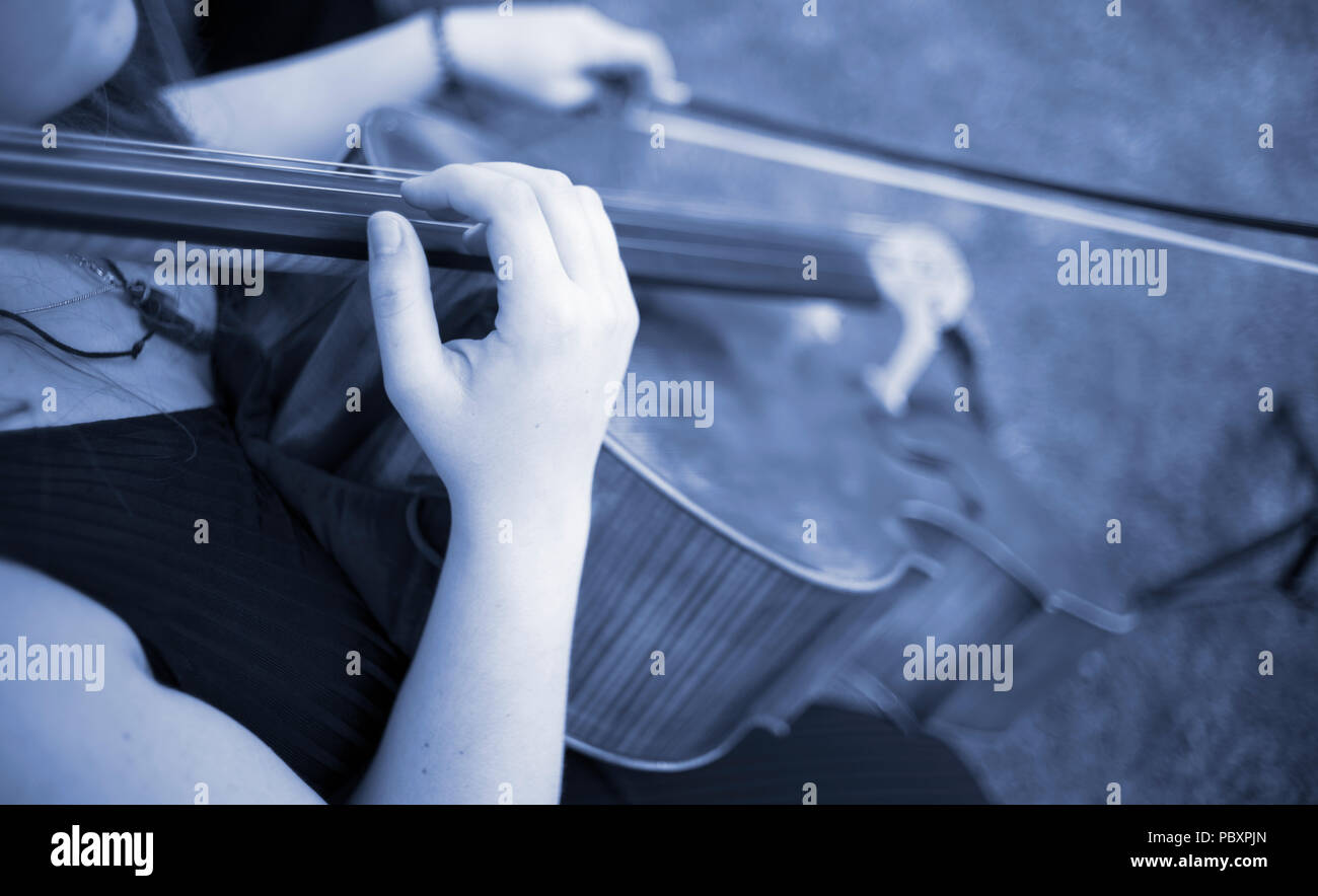Musicians Group Playing Wedding Music During Outdoors Marriage