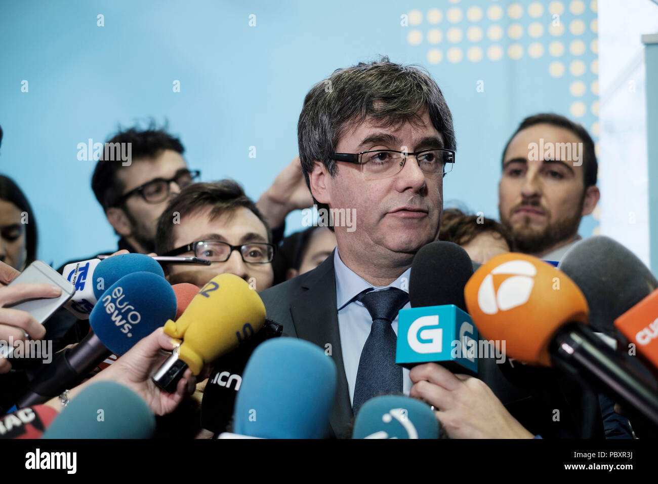 Belgium, Brussels, on 2018/01/24: Carles Puigdemont, former President of the Generalitat of Catalonia Stock Photo