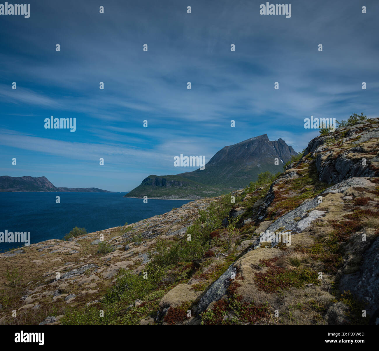 Landscape on the Norwegian scenic coastal drive, Norway Stock Photo