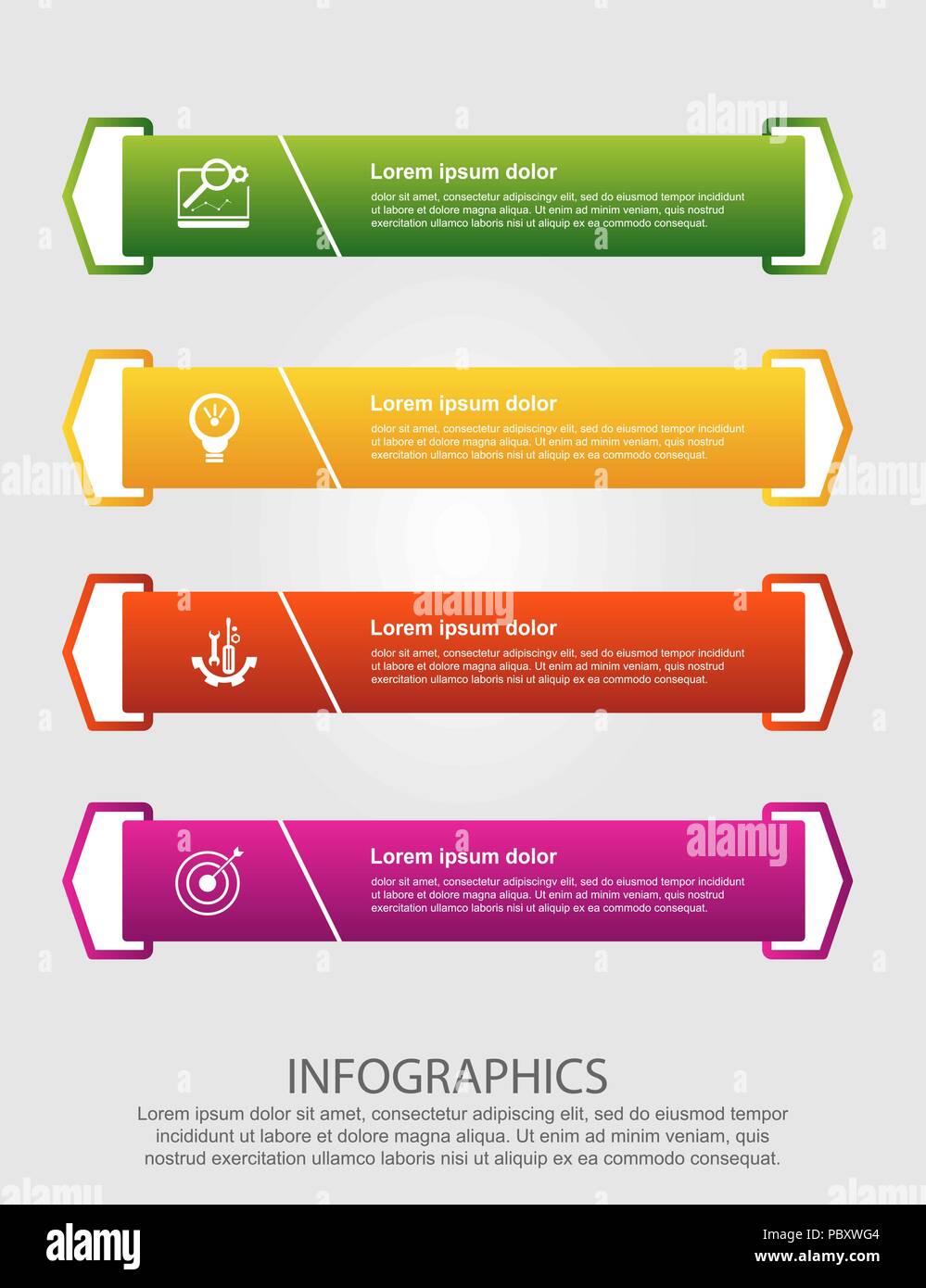 Modern vector illustration. Infographic template with four elements ...