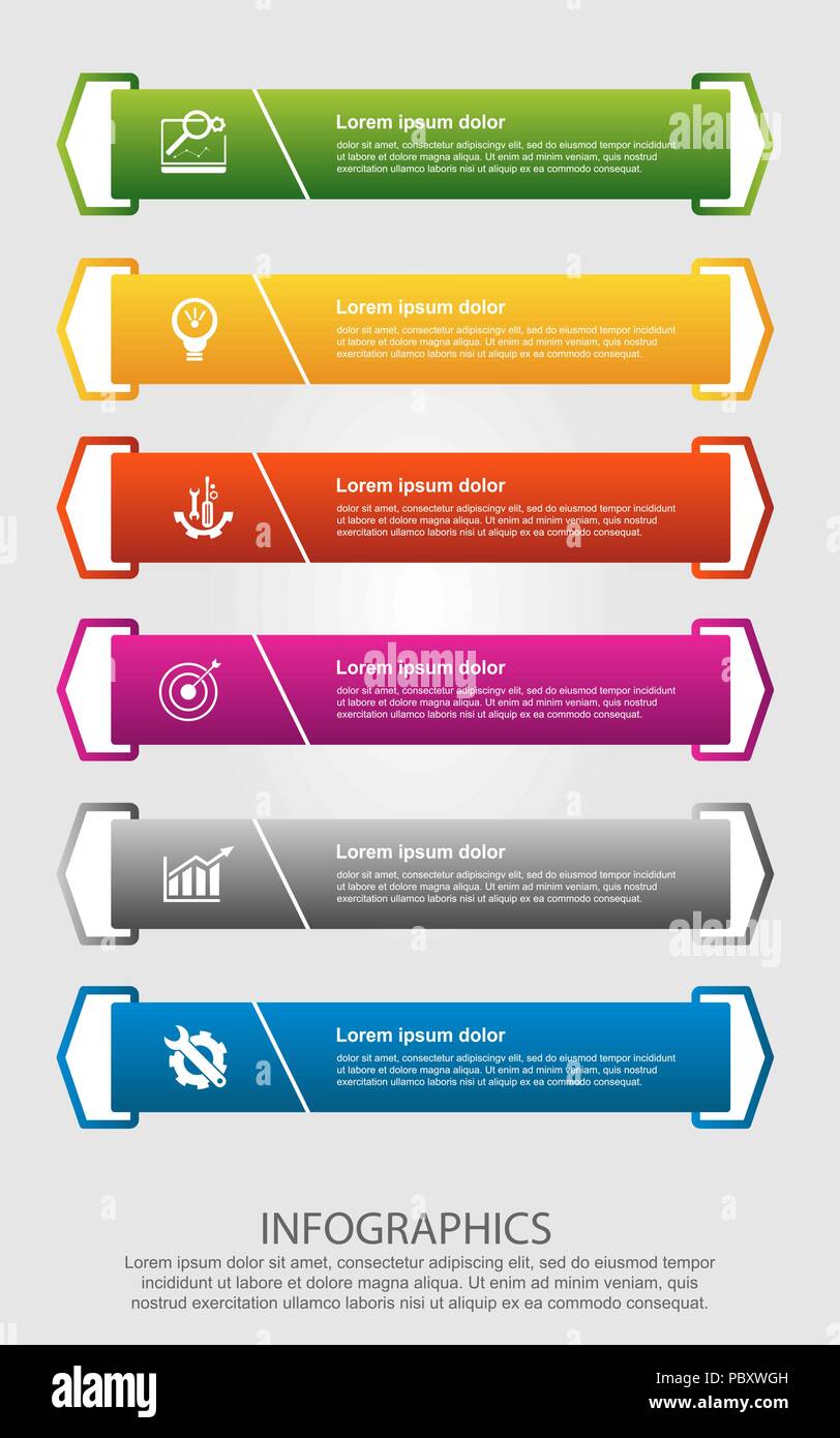 Modern vector illustration. Infographic template with six elements ...