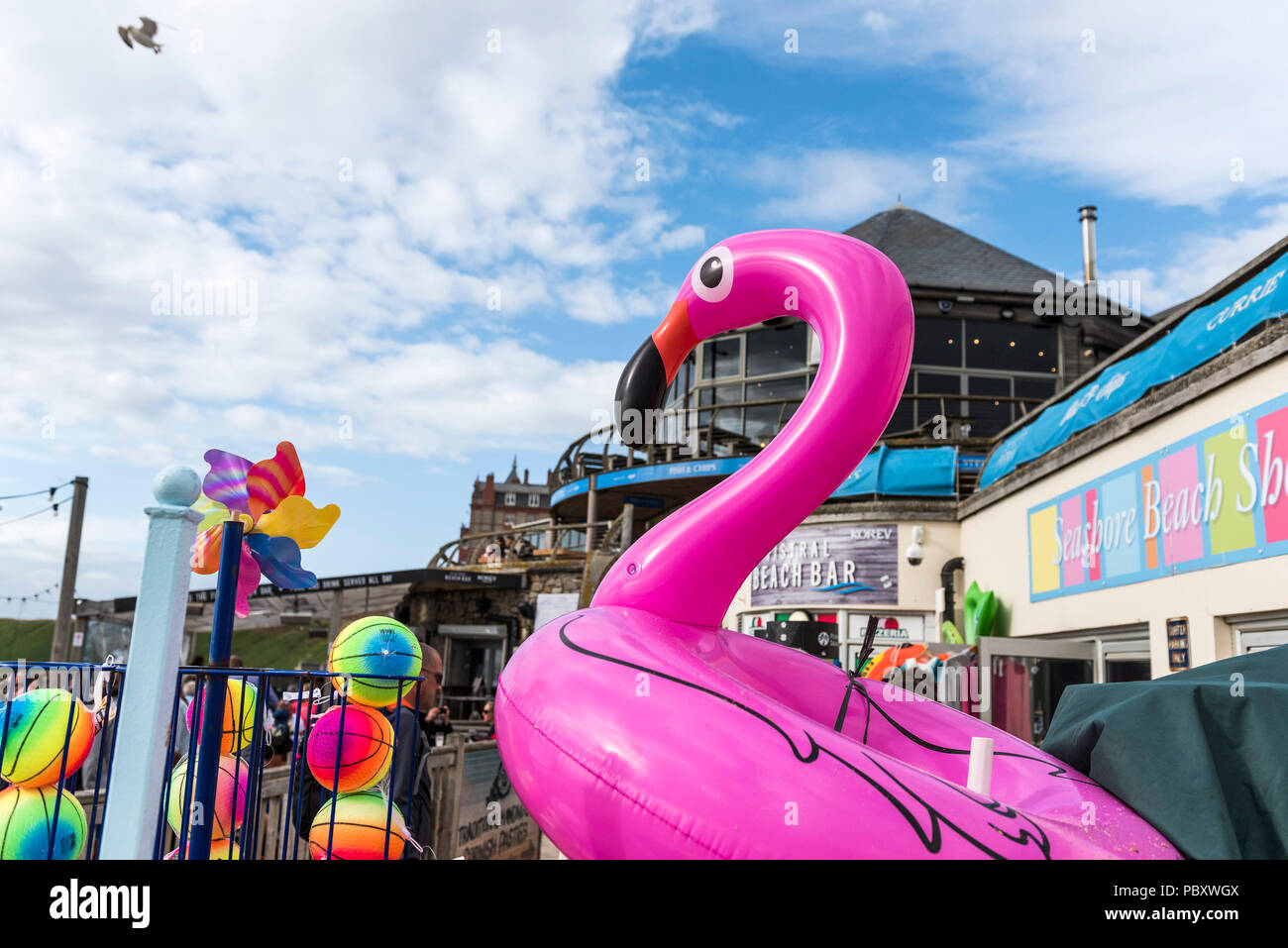 A pink inflatable plastic Flamingo Stock Photo - Alamy