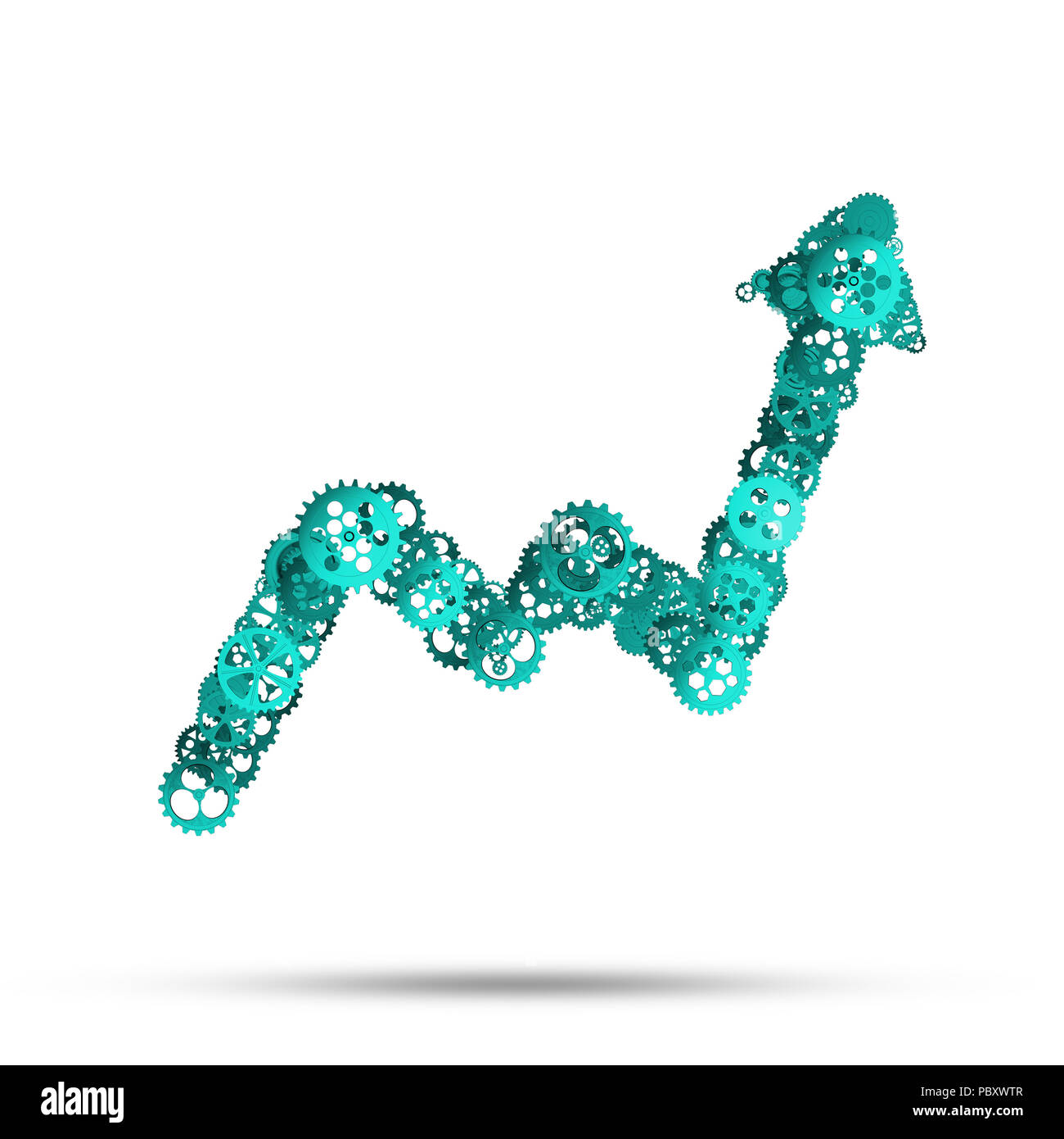 Concept of progress and income in business presented by going up graph ...