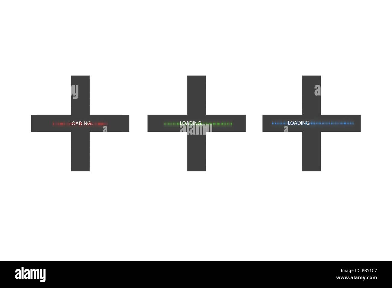 Progress loading bar with lighting. Concept technology. Vector illustration Stock Vector