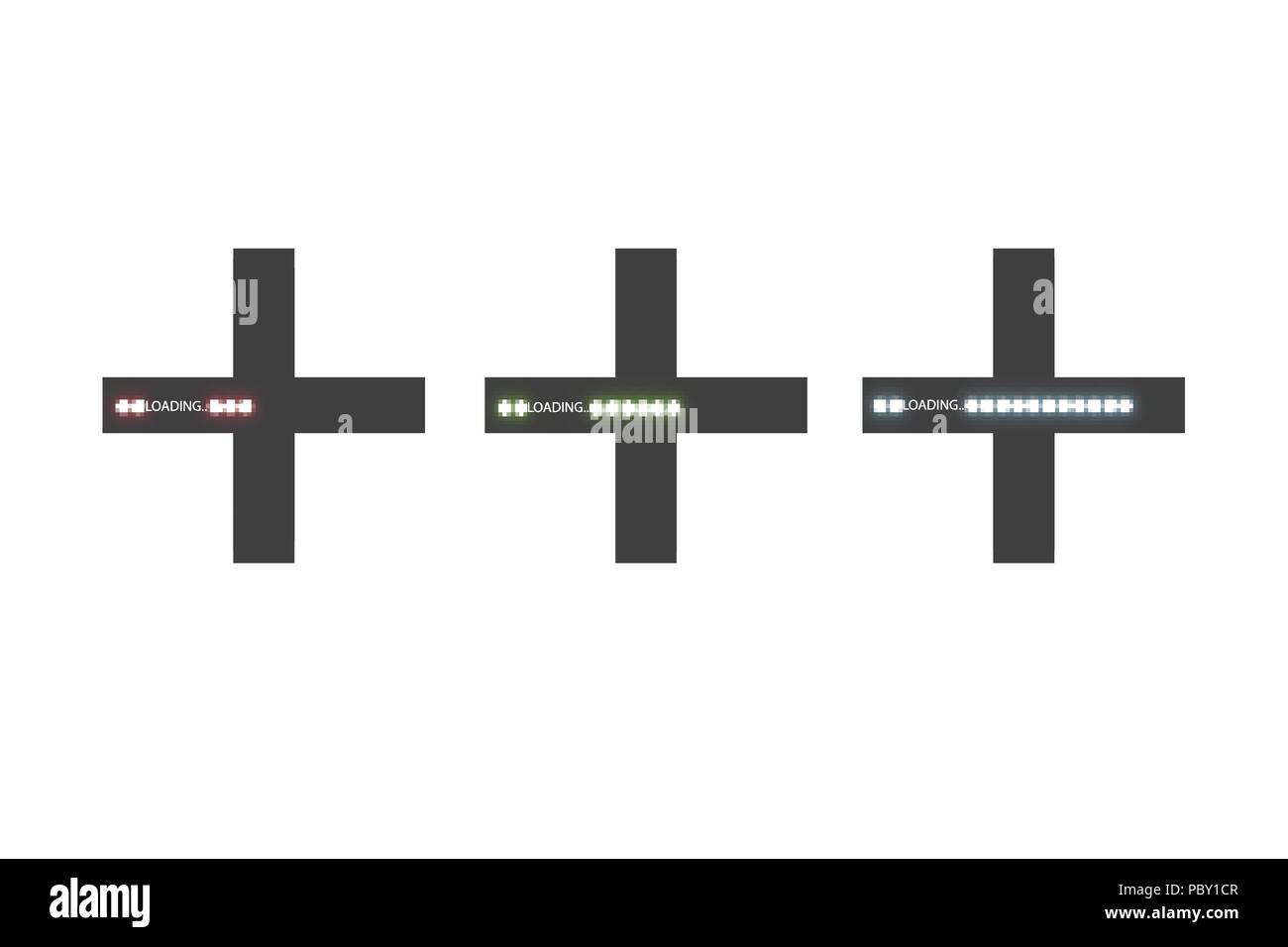 Progress loading bar with lighting. Concept technology. Vector illustration Stock Vector