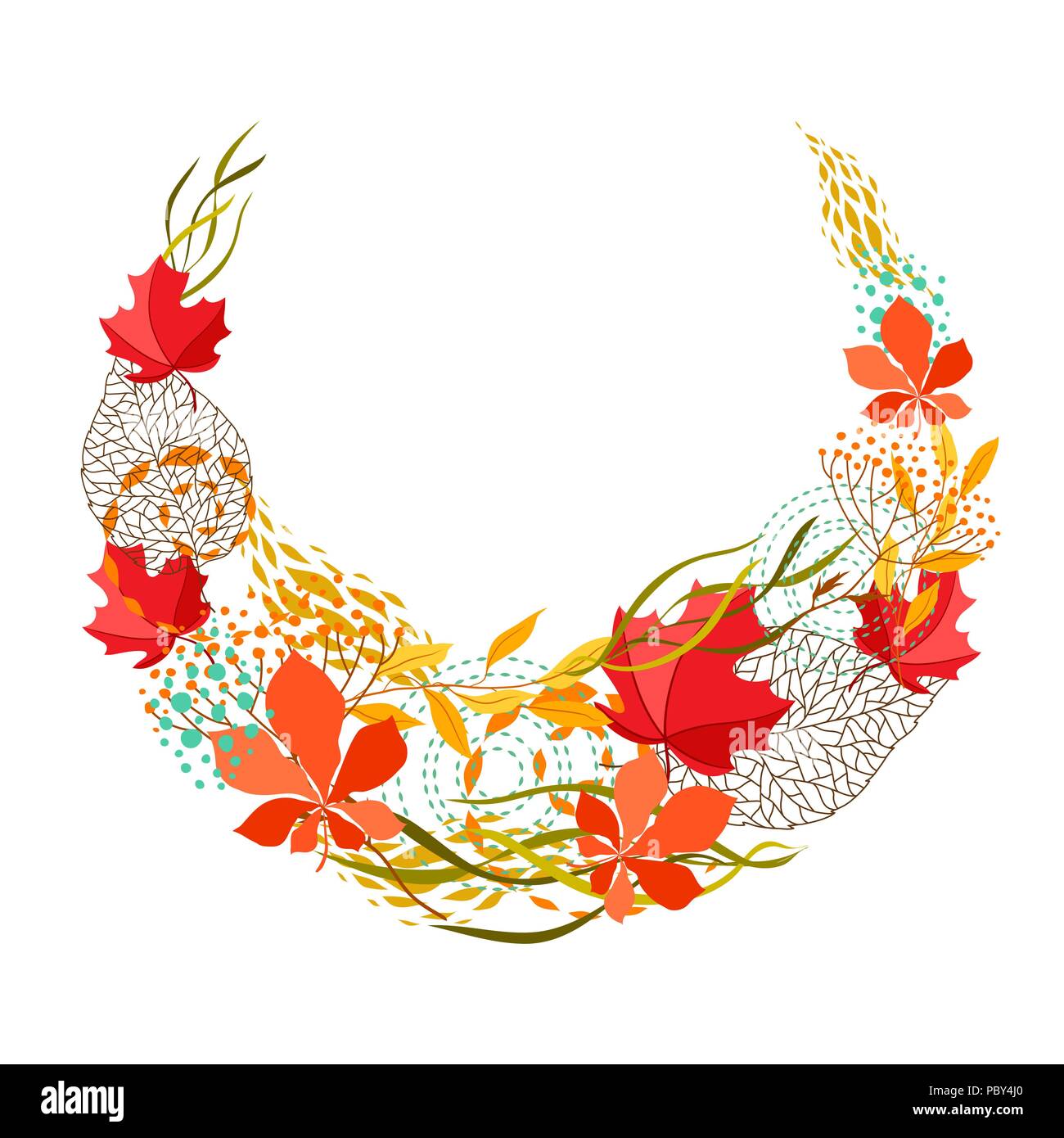 Frame with falling leaves Stock Vector Image & Art - Alamy