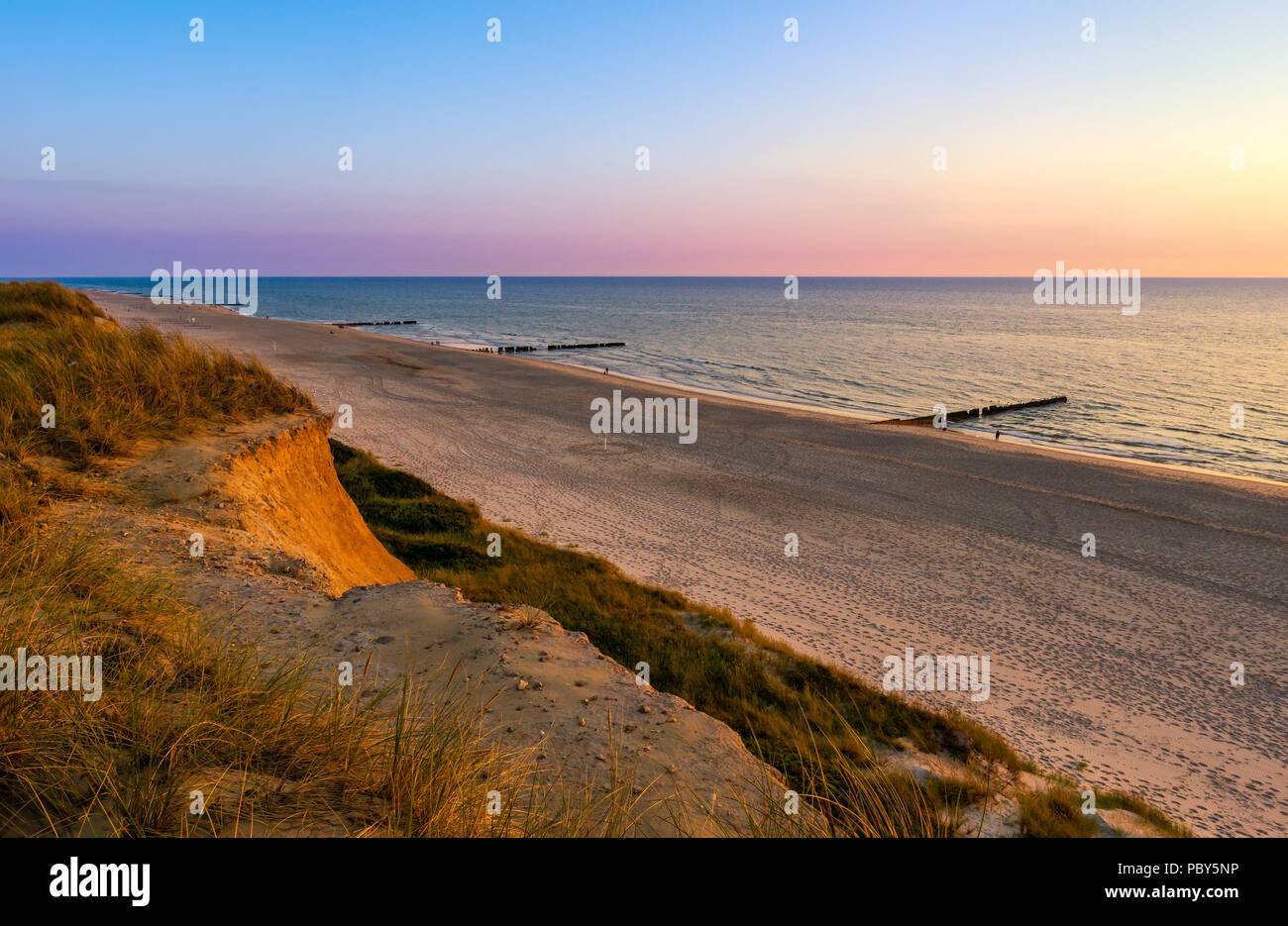 Sunset at Red Cliff (Rotes Kliff) - Sylt, Germany Stock Photo