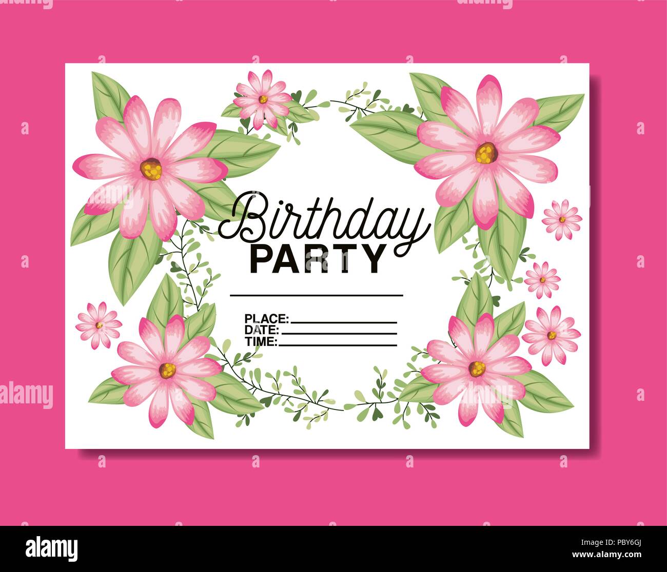 2019 year - Floral Frame -Save the Date Card – Lipstick 2019 year