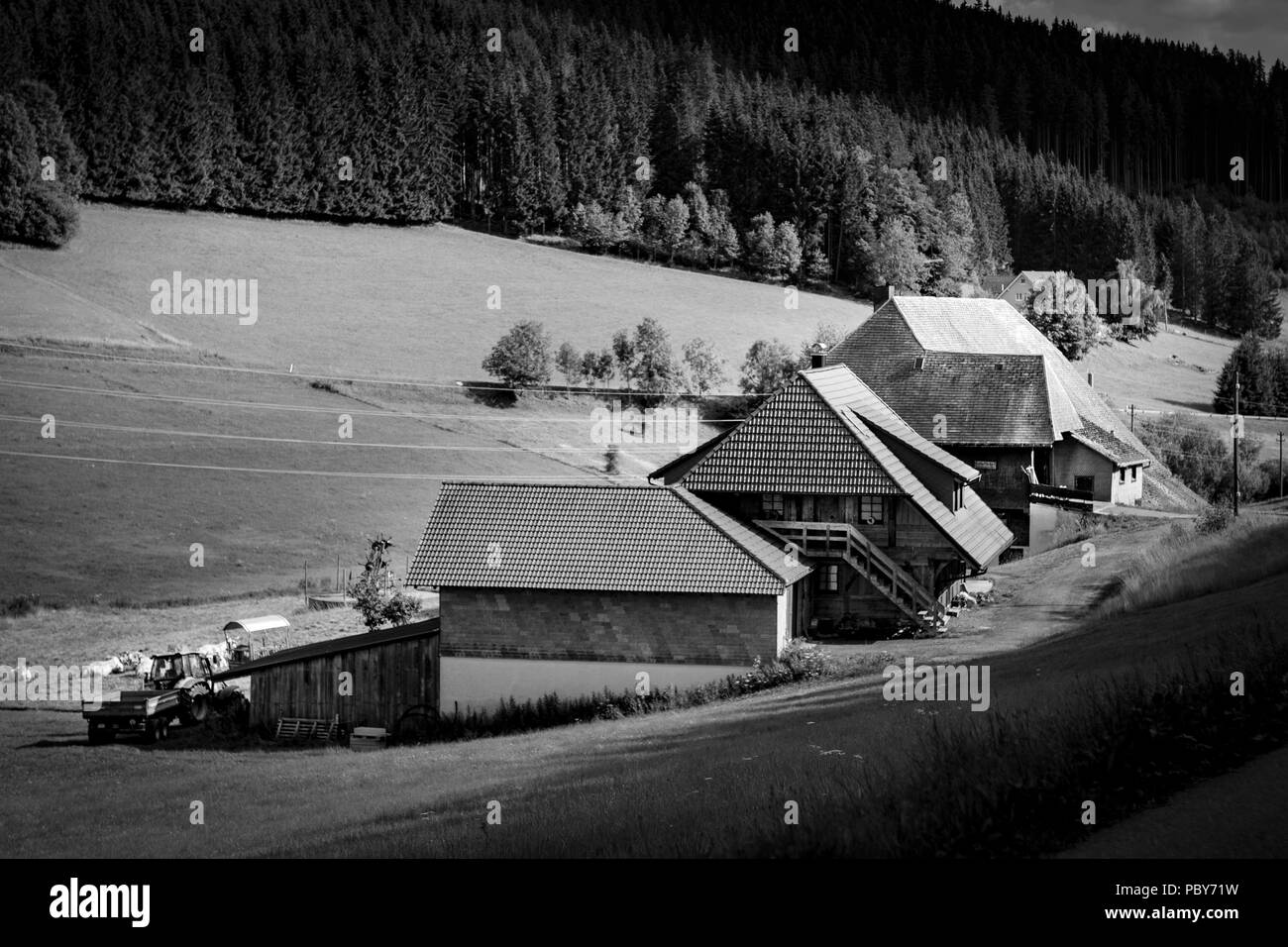 Traditional farm located in the Black Forest Germany on a beautiful sunny day Stock Photo