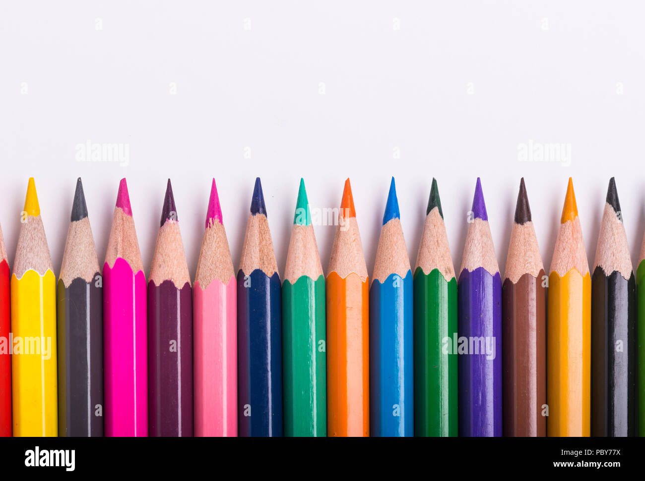 Color pencils isolated on white background Stock Photo - Alamy