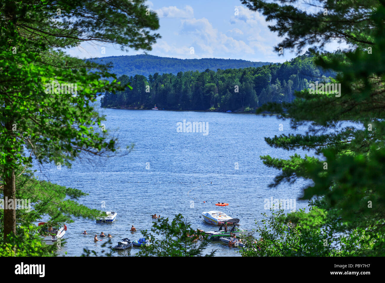 LacSimon, Quebec, Canada July 29, 2018 Amazing view of LacSimon