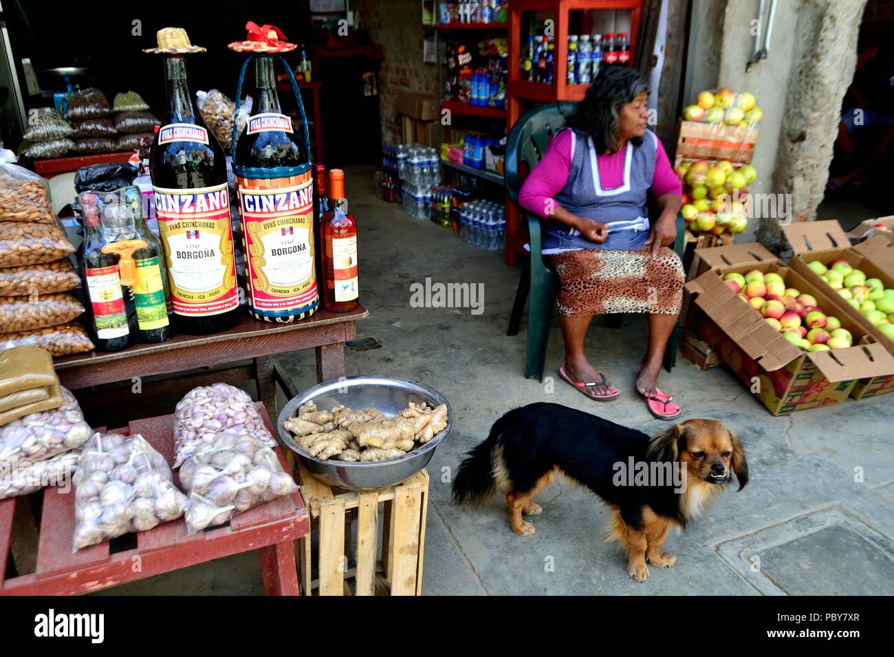 Shop - Border Peru - Ecuador . Department of Tumbes .PERU Stock Photo ...