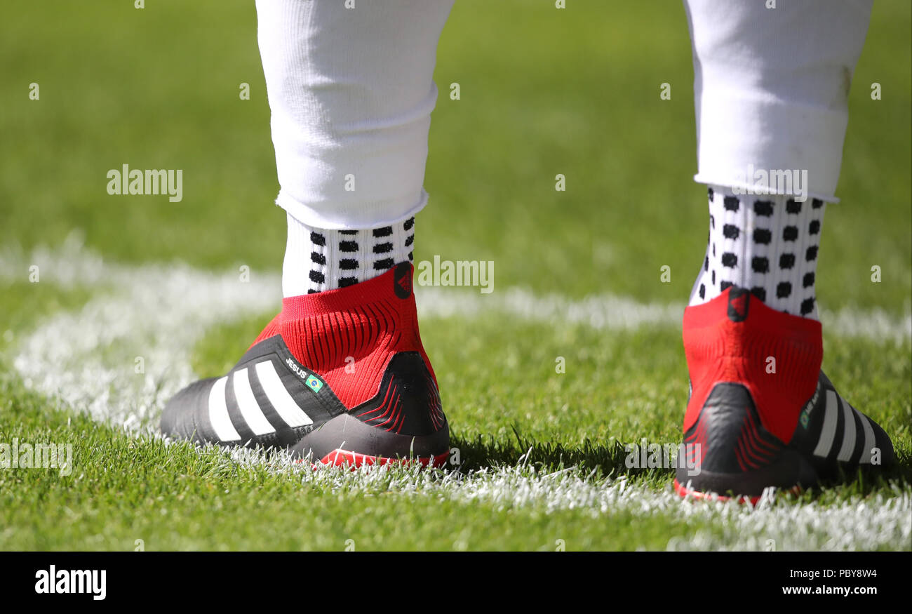 Detail of a West Ham players adidas football boots Stock Photo - Alamy