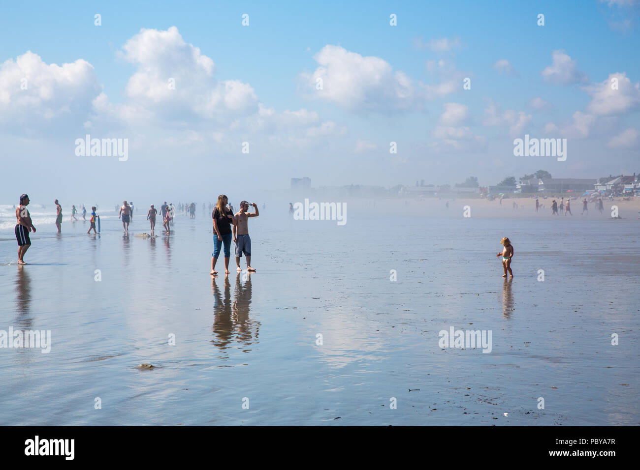 Old Orchard Beach Usa 1st Sept 2014 People Enjoy The Sea And