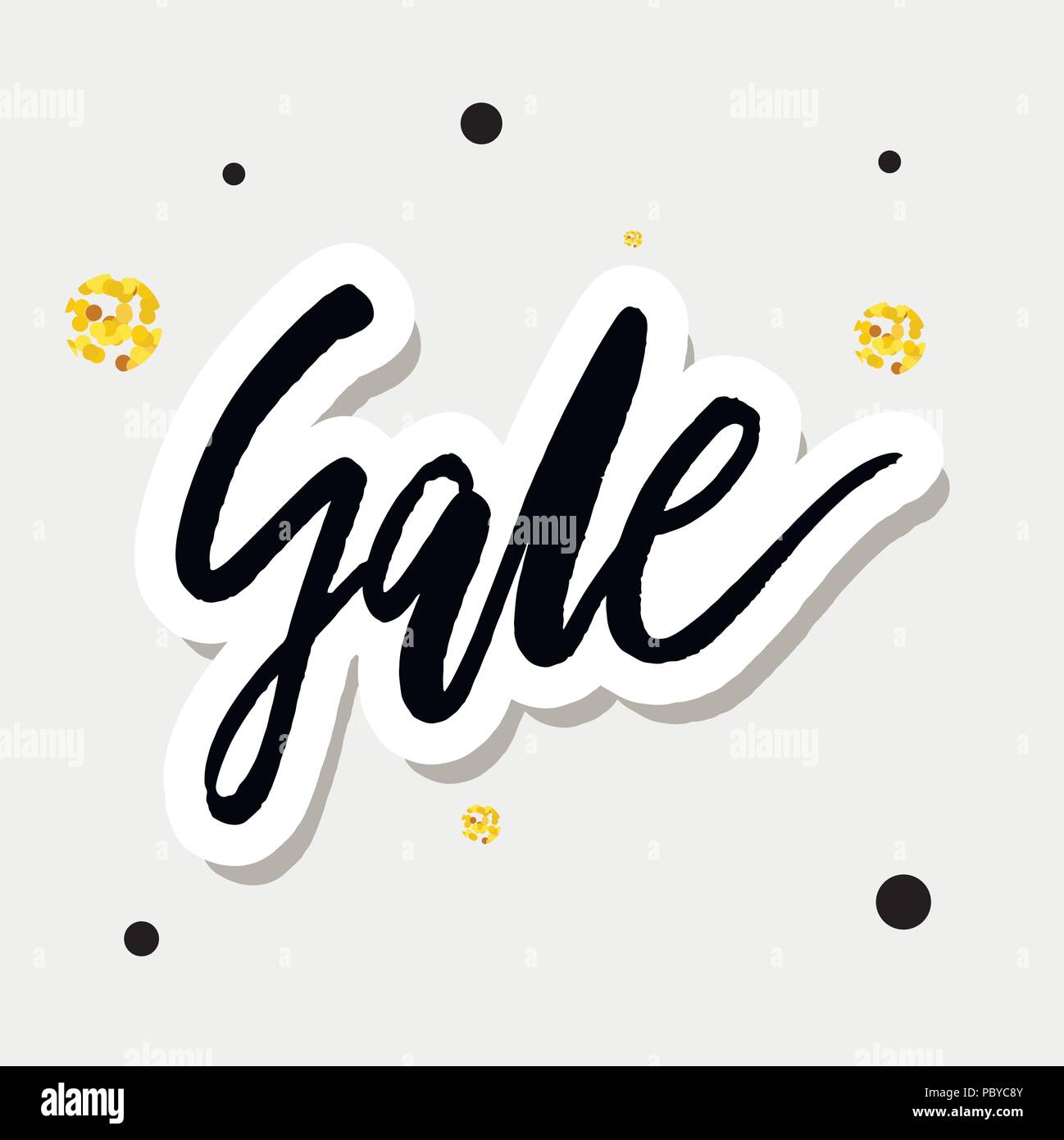 Summer Sale Lettering Calligraphy Text Pink Vector Shop Gold Stock Vector