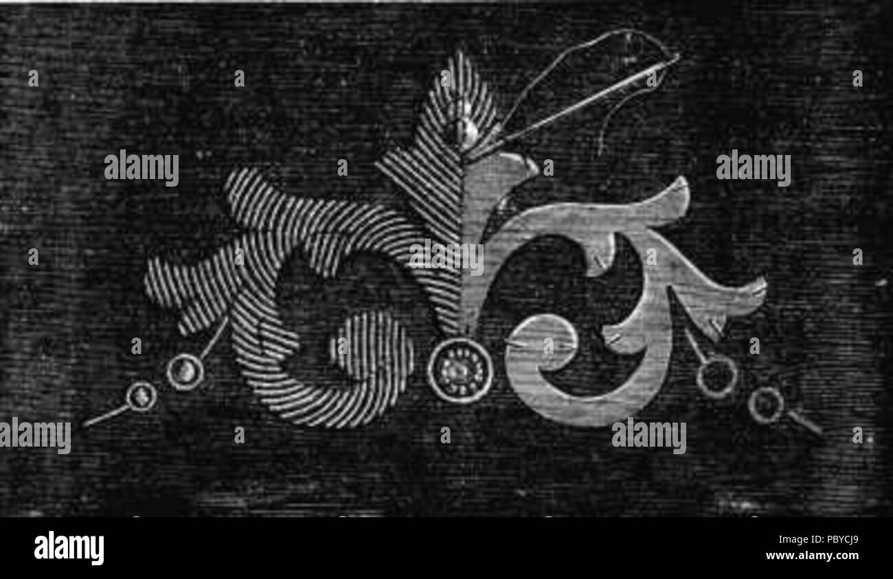 185 Embroidery with gold purl Stock Photo