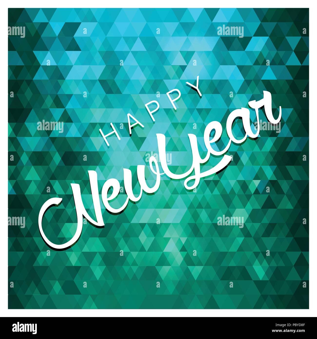Happy New Year Typography with abstract background design vector Stock Vector