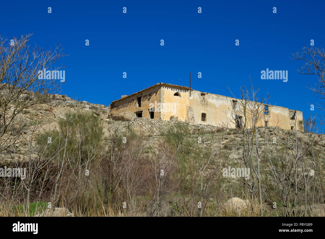 Empty Abandoned House in Rural Spain Stock Photo