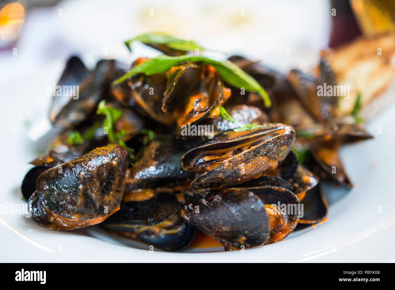 Restaurant food in a restaurant in Copenhagen Stock Photo
