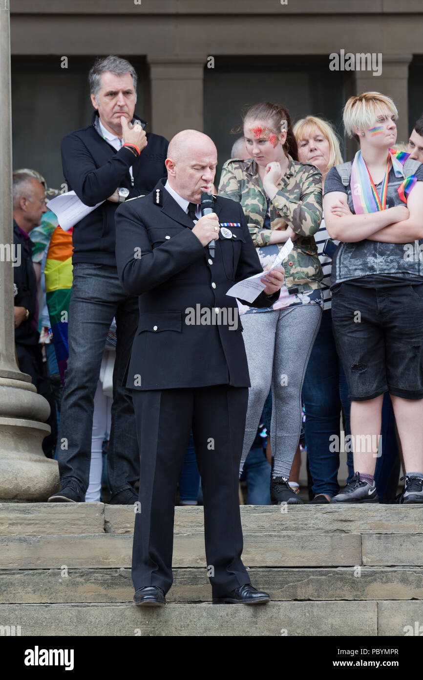 Merseyside police chief constable andy cooke qpm addressing the