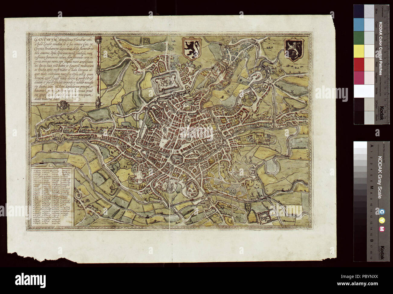 234 Gandavum by Braun and Hogenberg Stock Photo