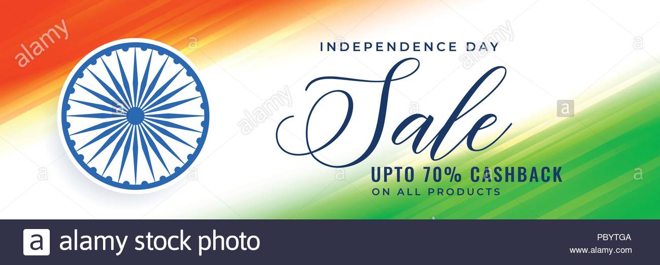 Happy Independence Day Sale Banner In Tricolor Stock Vector Art