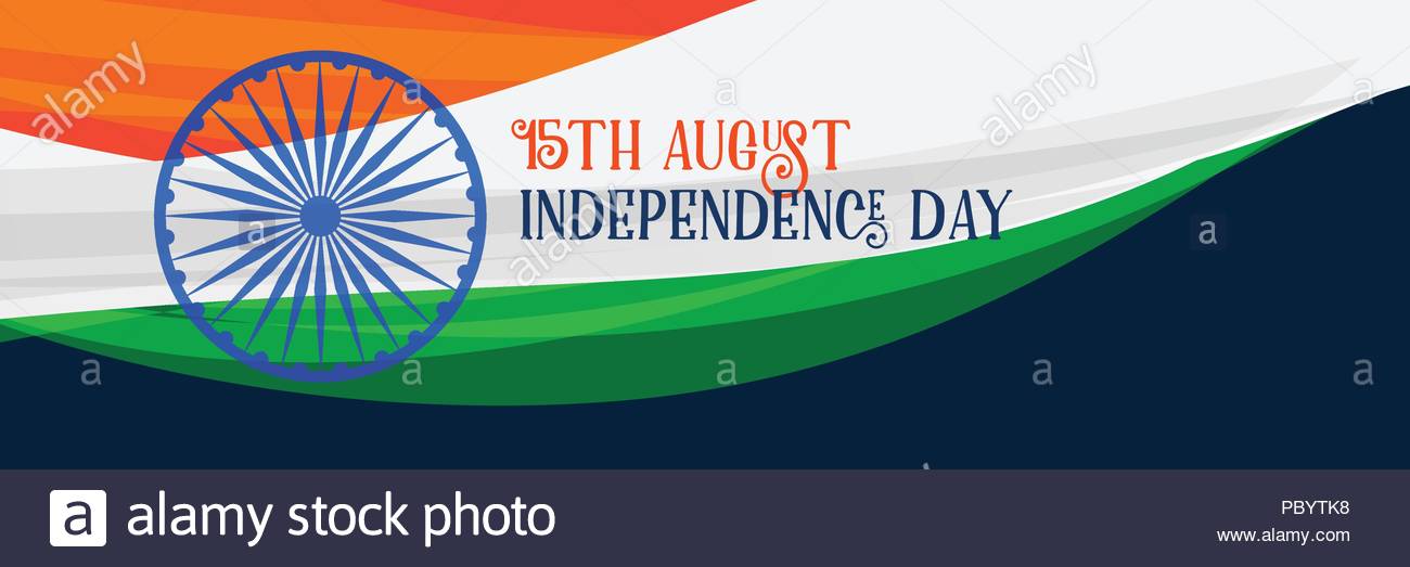 Elegant 15th August Independence Day Banner Background Stock