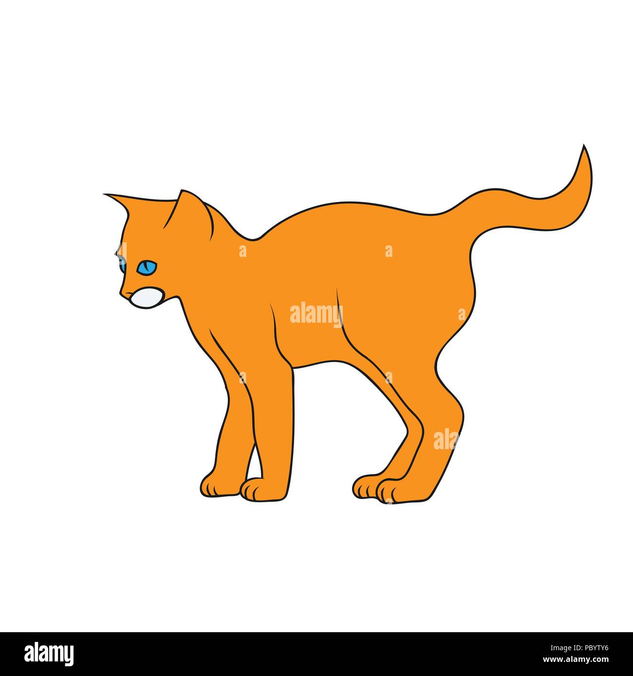 cute cat, vector illustration on white background Stock Vector Image ...