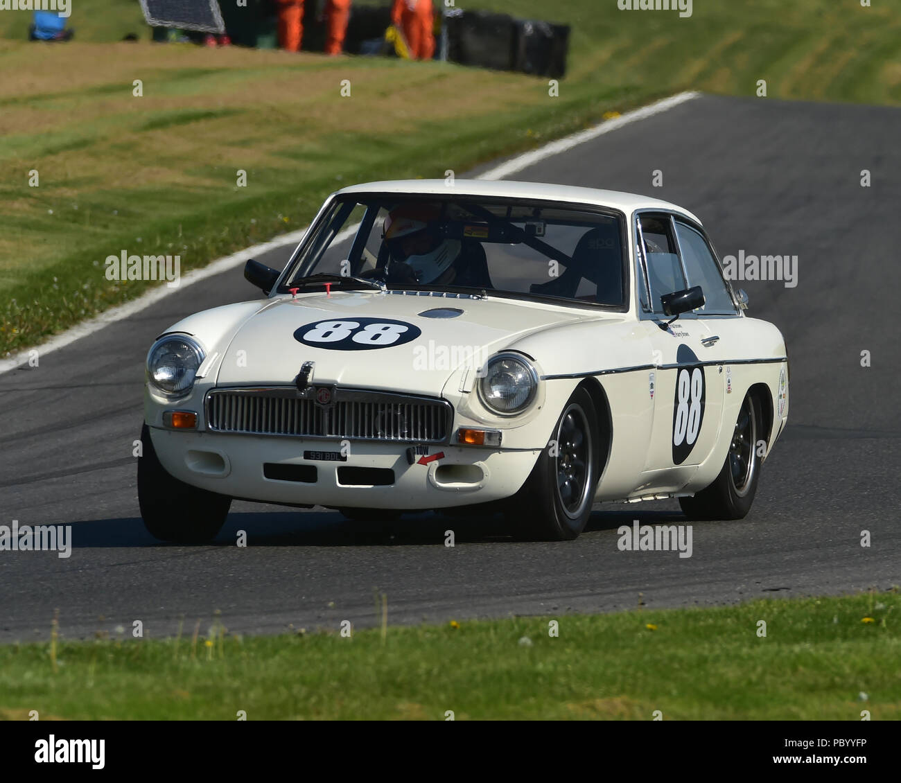 Harry Brown, MGB GT, HSCC, Historic Road Sports, Historic Touring Cars, HSCC Wolds Trophy May 20th, 2018, Cadwell Park, cars, Classic Racing Cars, His Stock Photo