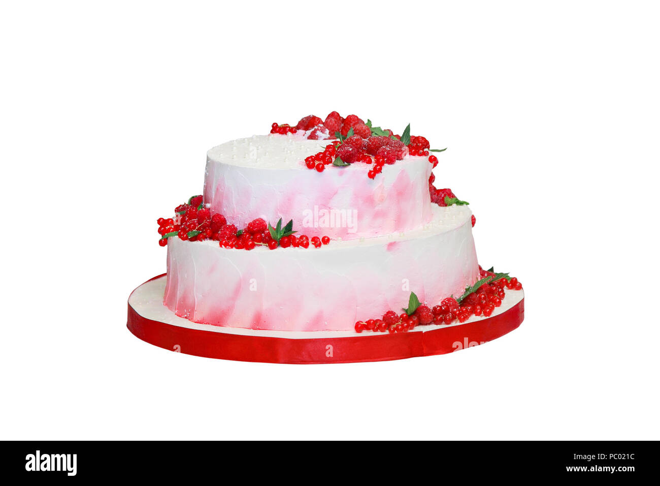 Wedding cake on a white background Stock Photo