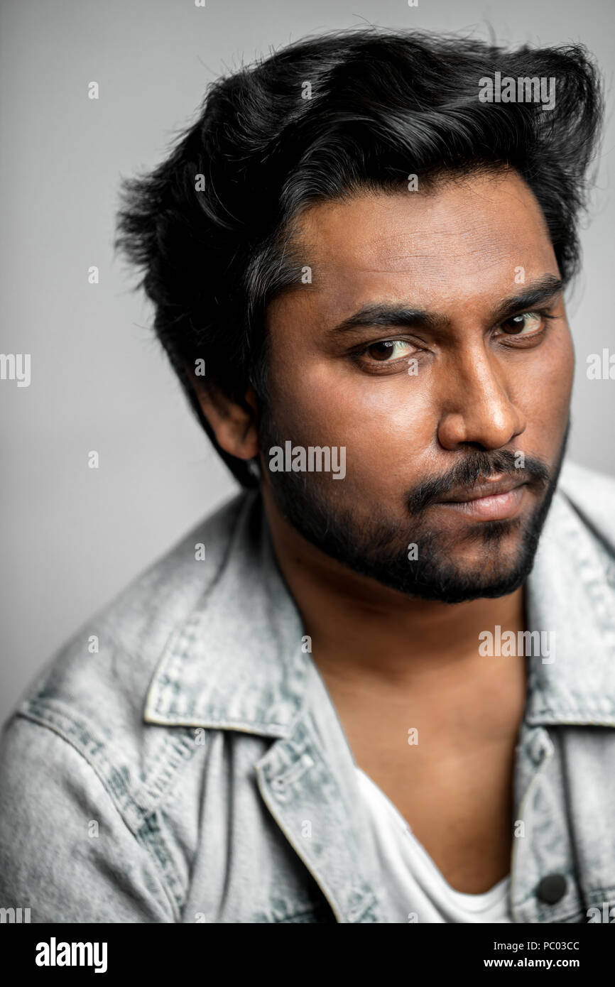 famous indian actor with good-looking appearance. cropped portrait Stock Photo