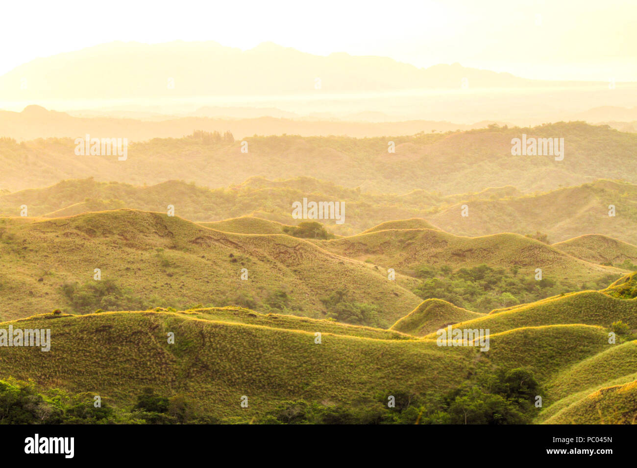 Sunrise over the mountains of El Valle de Anton, Panama Stock Photo