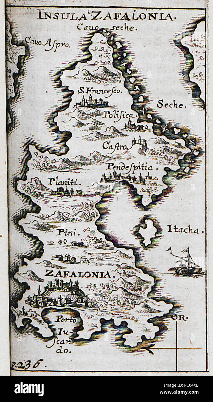 Isula Map 1687 map cephalonia island geography hi-res stock photography and ...
