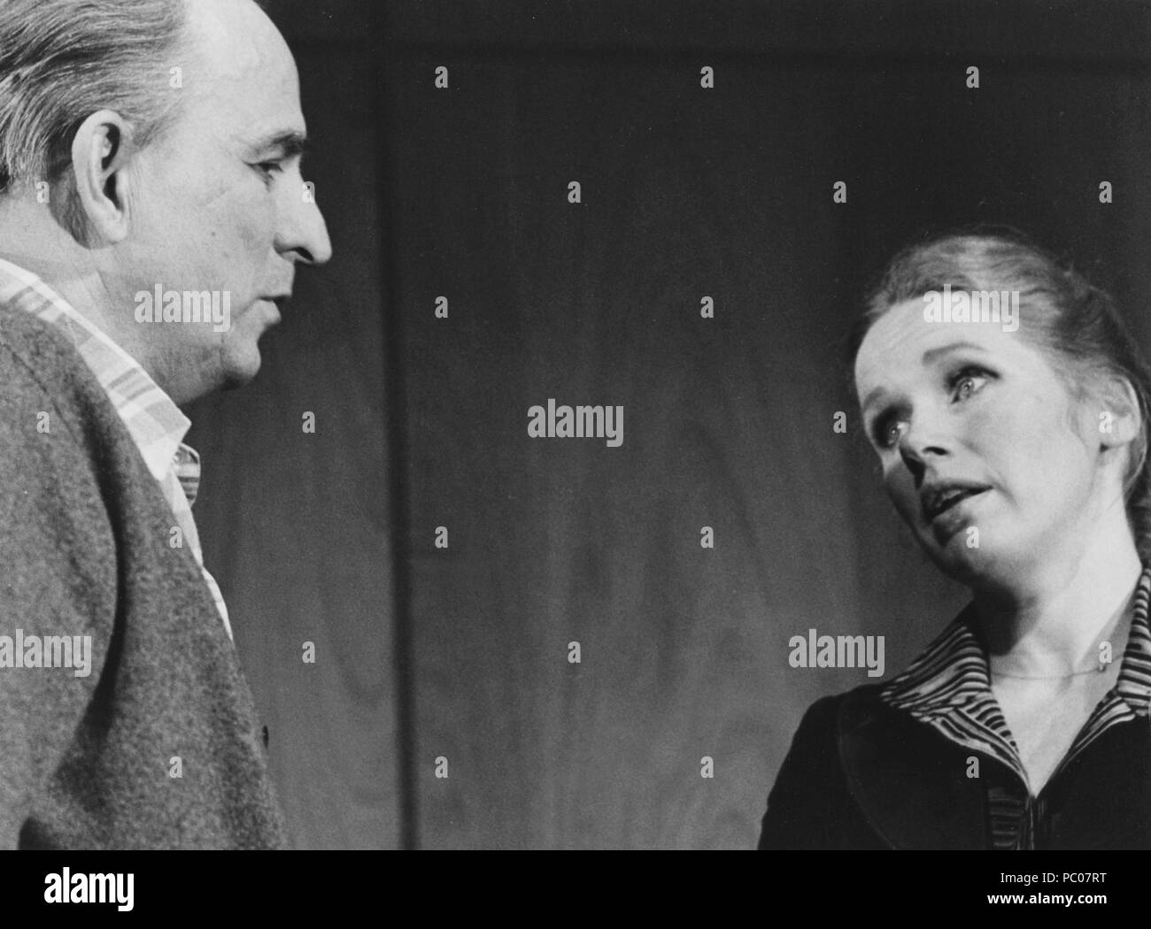 Ingmar Bergman with Liv Ullmann. Norwegian actress. Liv Ullman was Ingmar Bergmans partner. 1977 Stock Photo