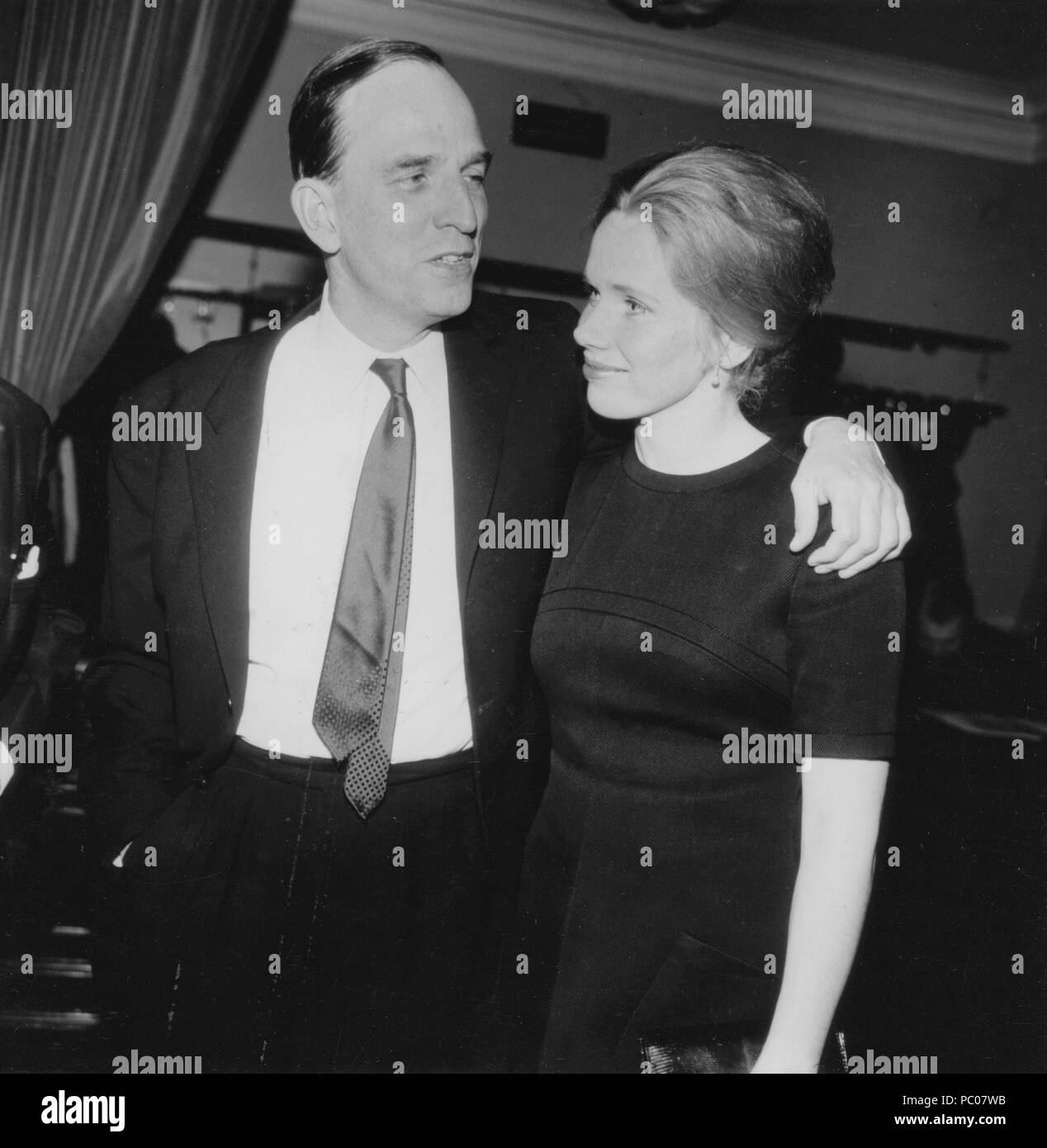 Ingmar Bergman with Liv Ullmann. Norwegian actress. Liv Ullman was Ingmar Bergmans partner. 1969 Stock Photo