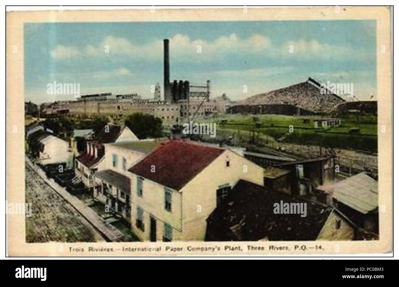 298 International Paper Company's Plant, Postal Card, Three Rivers, P.Q Stock Photo