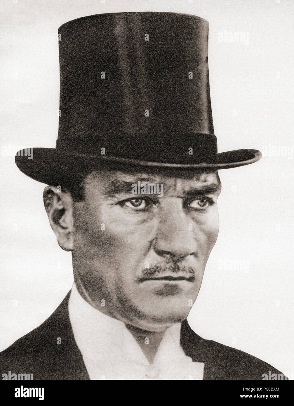 Mustafa Kemal Atatürk, aka Mustapha Kemal Bey, 1881 - 1938. Turkish army officer, revolutionary, founder of the Republic of Turkey and its first president.  From These Tremendous Years, published 1938. Stock Photo