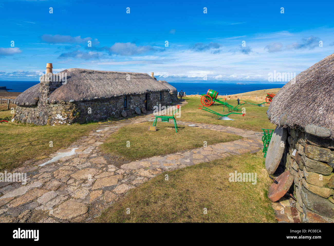Thatched croft houses at the Skye Museum of Highland Life, Kilmuir