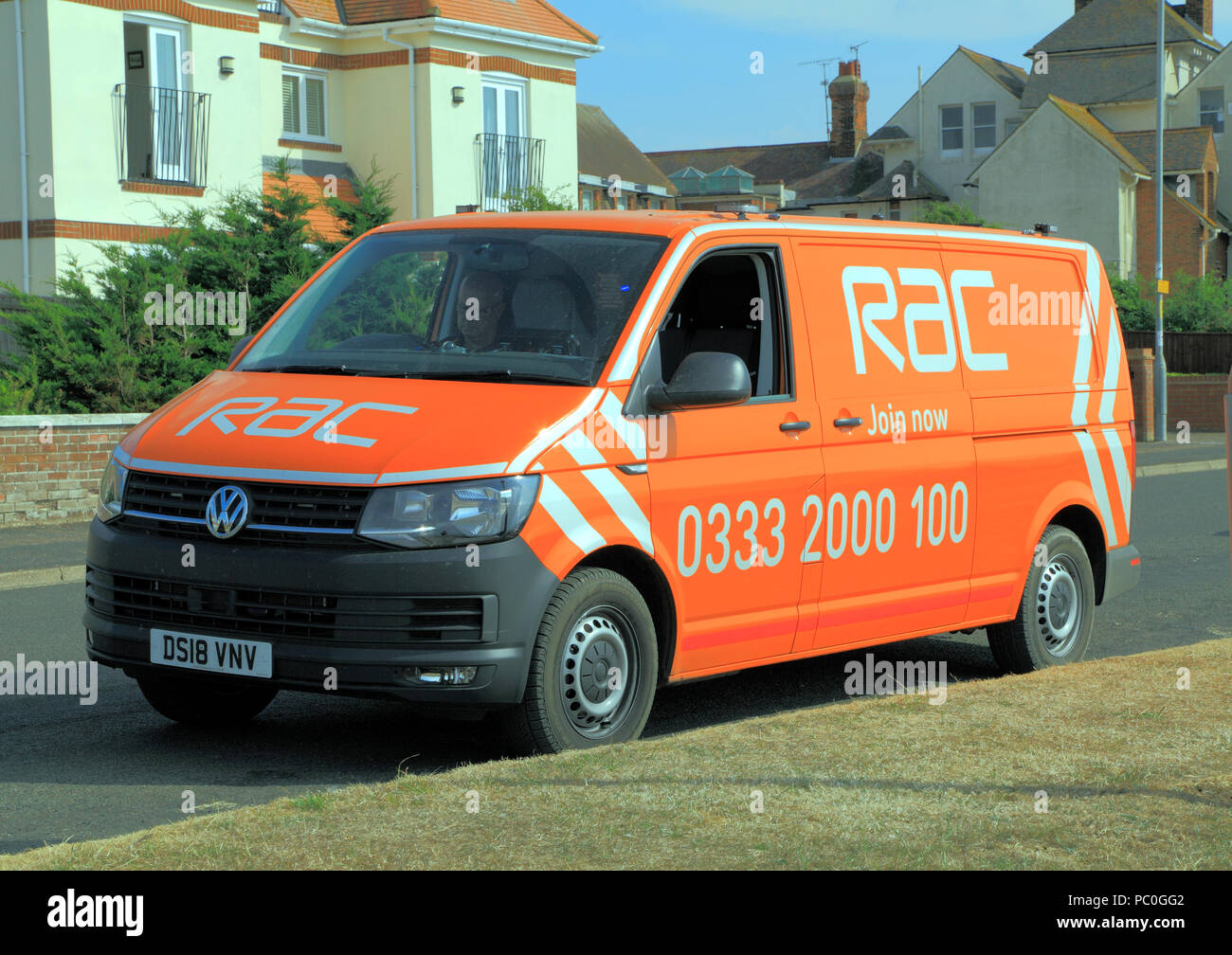 RAC, Royal Automobile Club, repair van, transport, roadside, motoring, assistance, Norfolk, UK Stock Photo