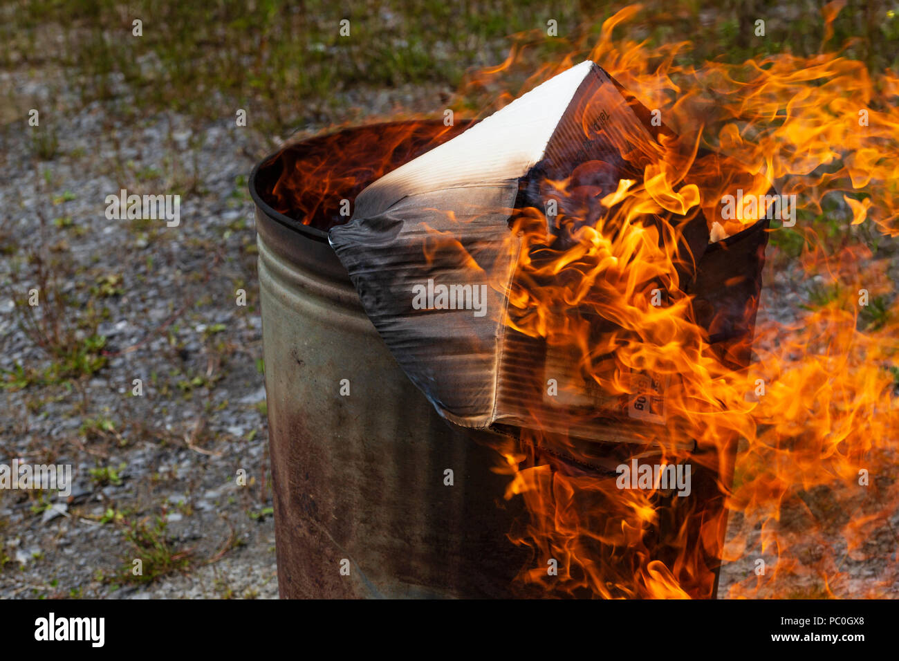 Garden Incinerator Bin Stock Photo - Download Image Now - Fire