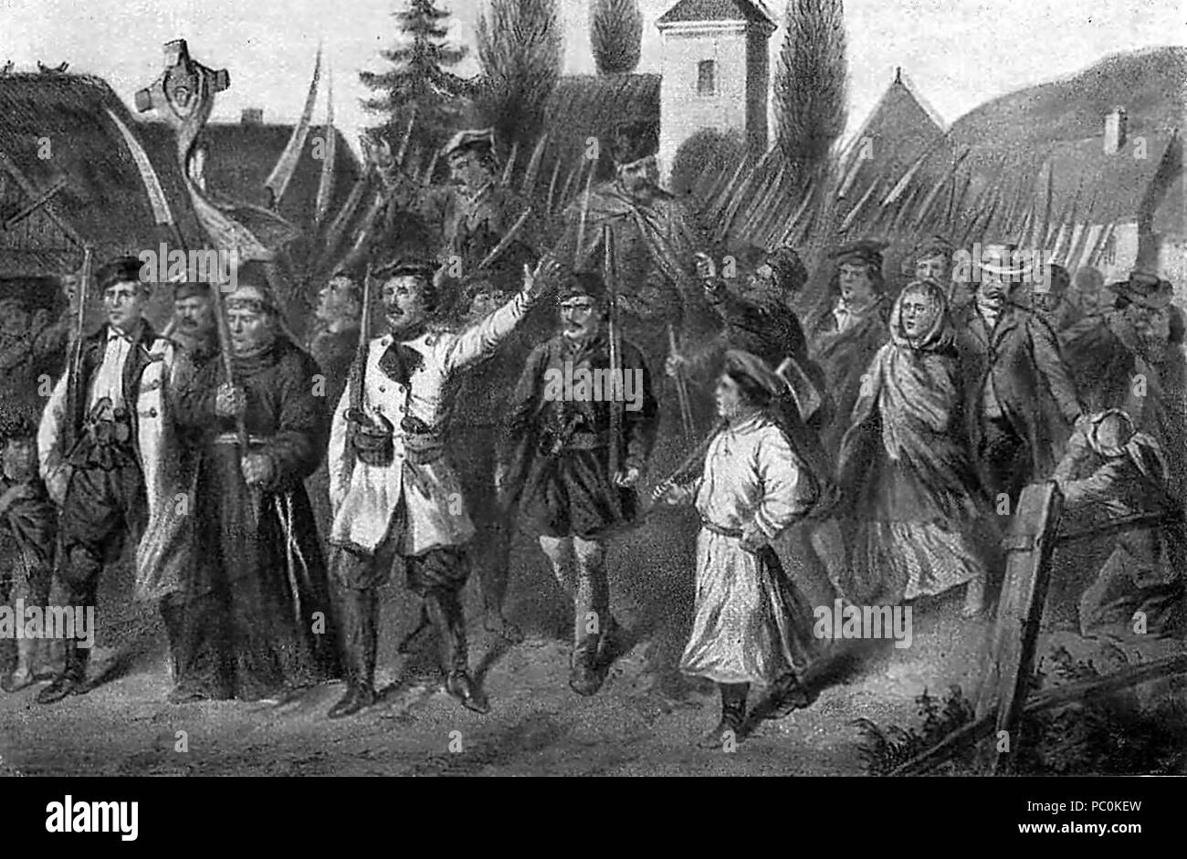 310 January Uprising insurgents leaving Grodno Stock Photo