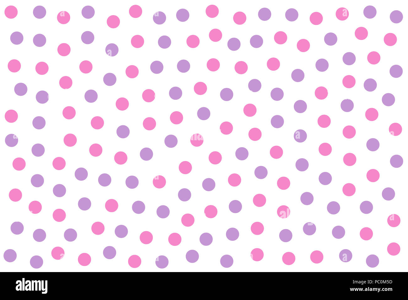 Pink and purple dots as background made of randomly placed colored little spots. Dotted area. Wallpaper or backdrop. Isolated illustration. Stock Photo